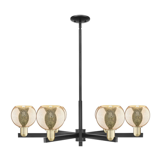 Innovations Athens 36in 6-Light Chandelier | Industrial Black Antique Brass and Mercury Glass | Dining Room & Living Room | Model 716-6CR-BAB-G128-6