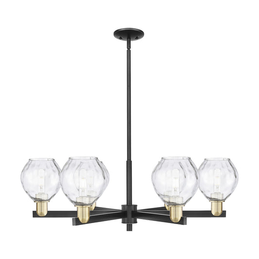 Innovations Waverly 36in 6-Light Chandelier | Industrial Black Antique Brass Steel and Clear Glass | Dining Room & Living Room | Model 716-6CR-BAB-G362
