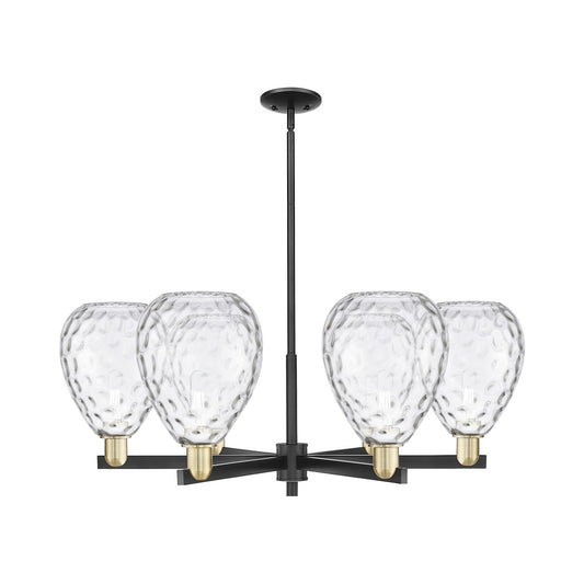 Innovations Waverly 38in 6-Light Chandelier | Industrial Black Antique Brass Steel and Clear Glass | Dining Room & Living Room | Model 716-6CR-BAB-G372
