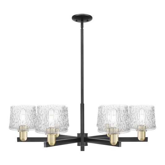Innovations Niagara 36in 6-Light Chandelier | Industrial Black Antique Brass and Clear Glass | Damp Rated Dining Room & Living | Model 716-6CR-BAB-G402