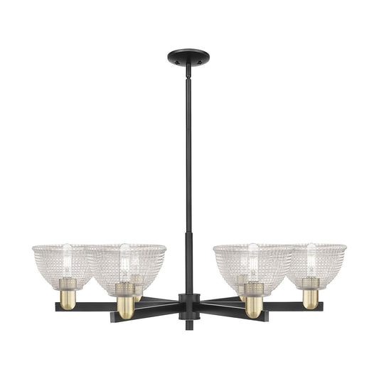 Innovations Arietta 38in 6-Light Chandelier | Industrial Black Antique Brass Steel and Clear Glass | Dining Room & Living Room | Model 716-6CR-BAB-G422