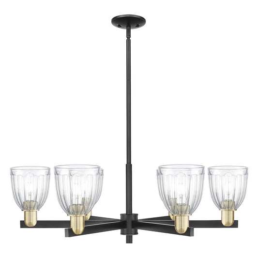 Innovations Brookfield 36in 6-Light Chandelier | Industrial Black Antique Brass and Clear Glass | Kitchen Island & Dining Room | Model 716-6CR-BAB-G442