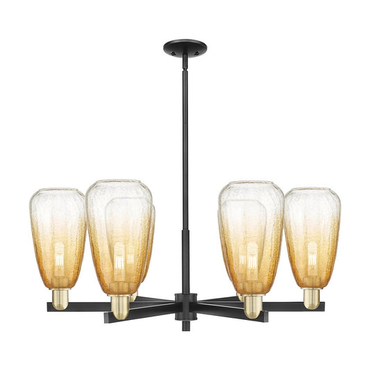 Innovations BH Almond 6Lt 24" Stem Chandelier, BKS/AM - 716-6CR-BAB-G480-6AM