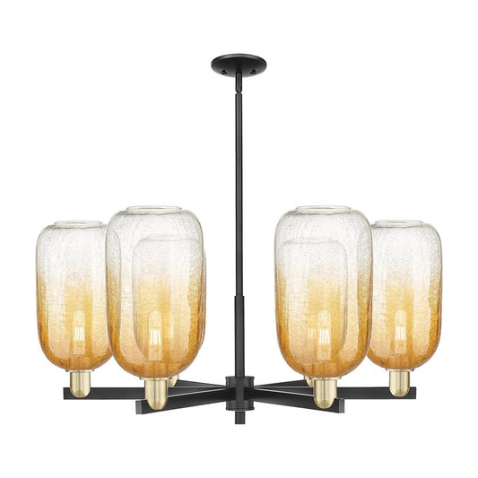 Innovations BH Cloche 6Lt 24" Stem Chandelier, BKS/AM - 716-6CR-BAB-G482-7AM