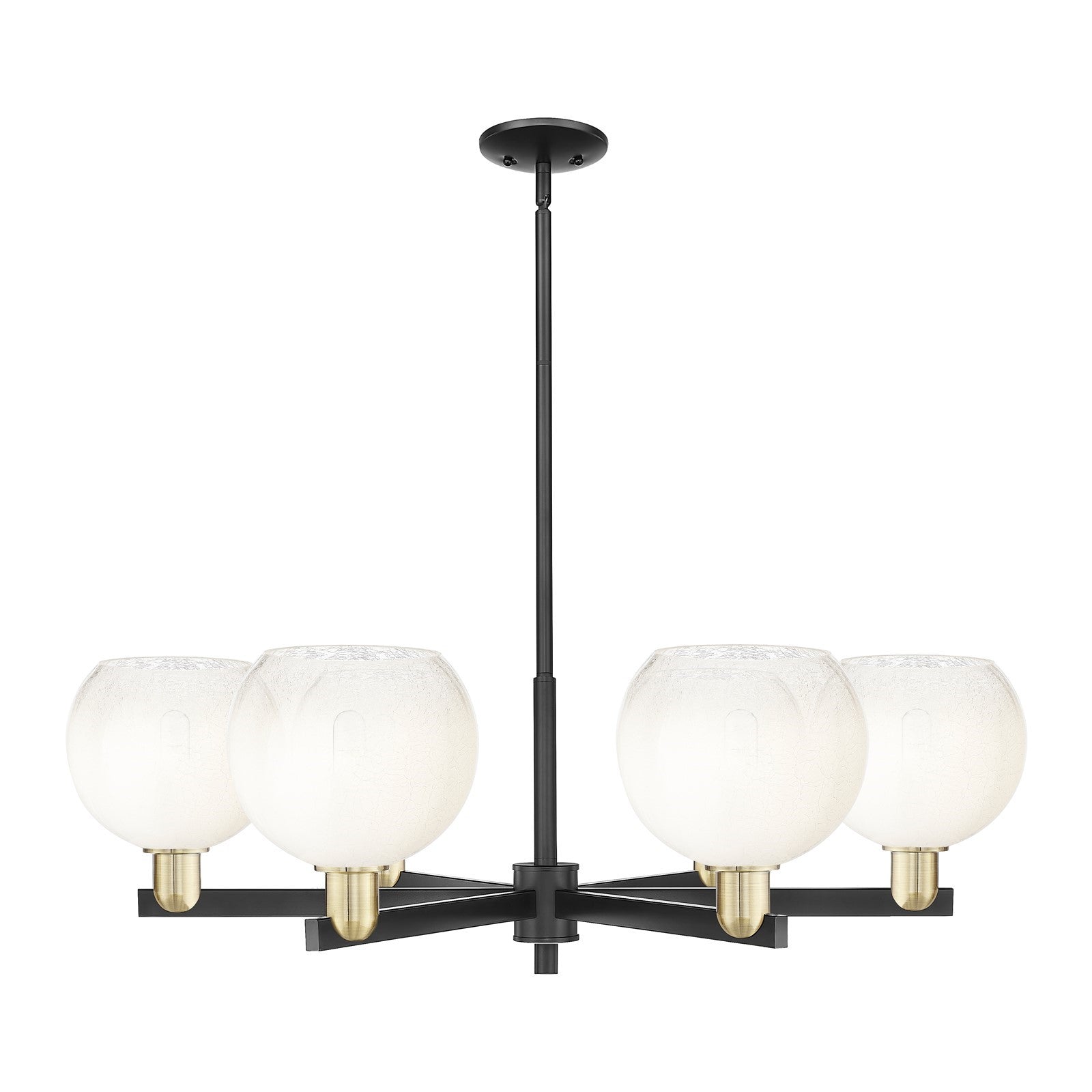 Innovations Brookhaven Globe 24in 6-Light Chandelier | Industrial Black Antique Brass Steel and Opal Glass | Dining Room & | Model 716-6CR-BAB-G483-8OP