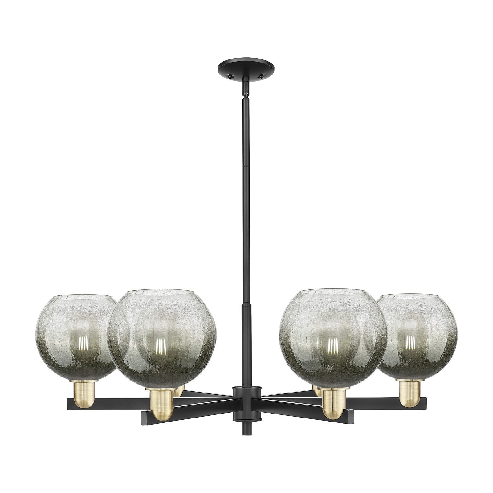 Innovations Brookhaven Globe 38in 6-Light Chandelier | Industrial Black Antique Brass and Slate Glass | Dining Room & Living | Model 716-6CR-BAB-G483-8SL