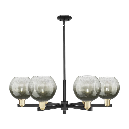 Innovations Brookhaven Globe 38in 6-Light Chandelier | Industrial Black Antique Brass and Slate Glass | Dining Room & Living | Model 716-6CR-BAB-G483-8SL