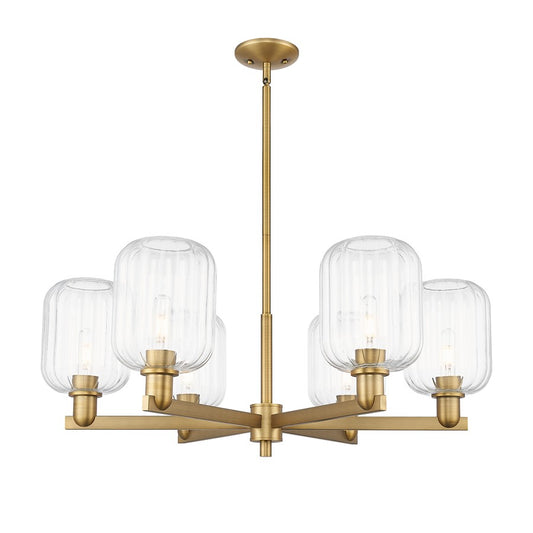 Innovations Preston 6Lt 24" Jar Stem Chandelier, BB/Clear - 716-6CR-BB-G460-7CL