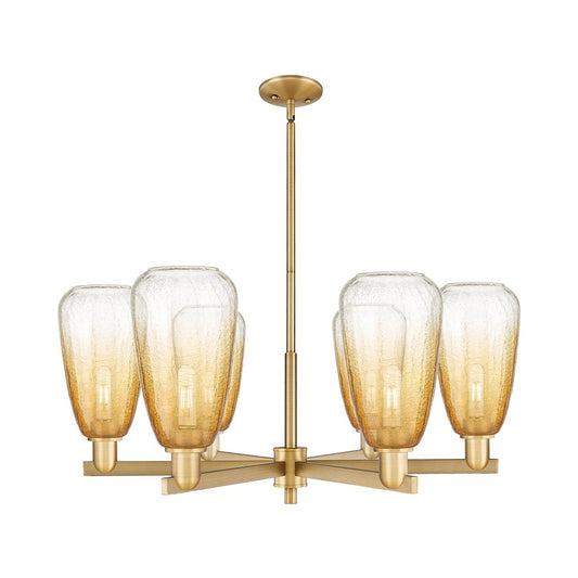 Innovations BH Almond 6Lt 24" Stem Chandelier, BB/AM - 716-6CR-BB-G480-6AM