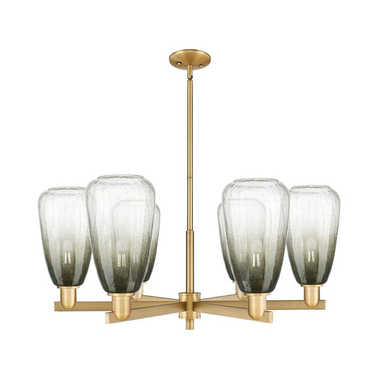 Innovations BH Almond 6Lt 24" Stem Chandelier, BB/SL - 716-6CR-BB-G480-6SL