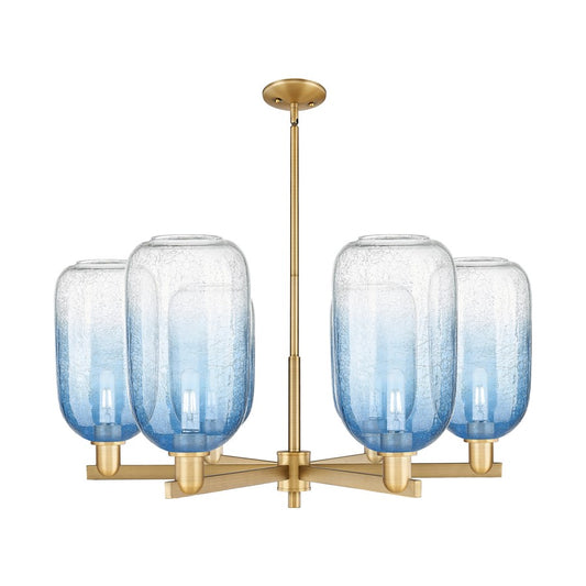 Innovations BH Cloche 6Lt 24" Stem Chandelier, BB/SB - 716-6CR-BB-G482-7SB