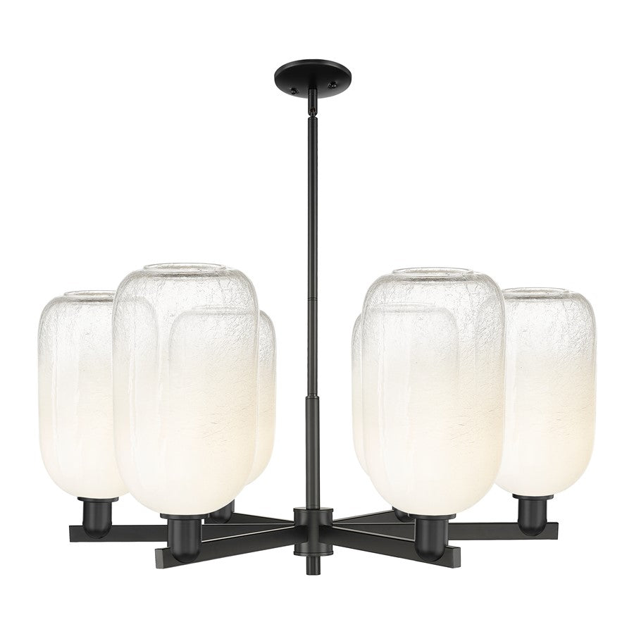 Innovations BH Cloche 6Lt 24" Stem Chandelier, BK/OP - 716-6CR-BK-G482-7OP