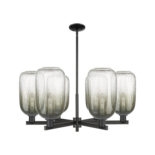 Innovations BH Cloche 6Lt 24" Stem Chandelier, BK/SL - 716-6CR-BK-G482-7SL