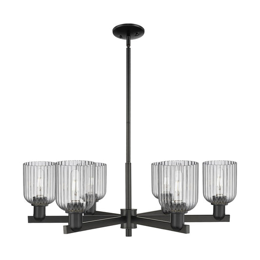 Innovations Bridal Veil 6Lt 35" Stem Chandelier, BK/SM - 716-6CR-BK-G559-5SM