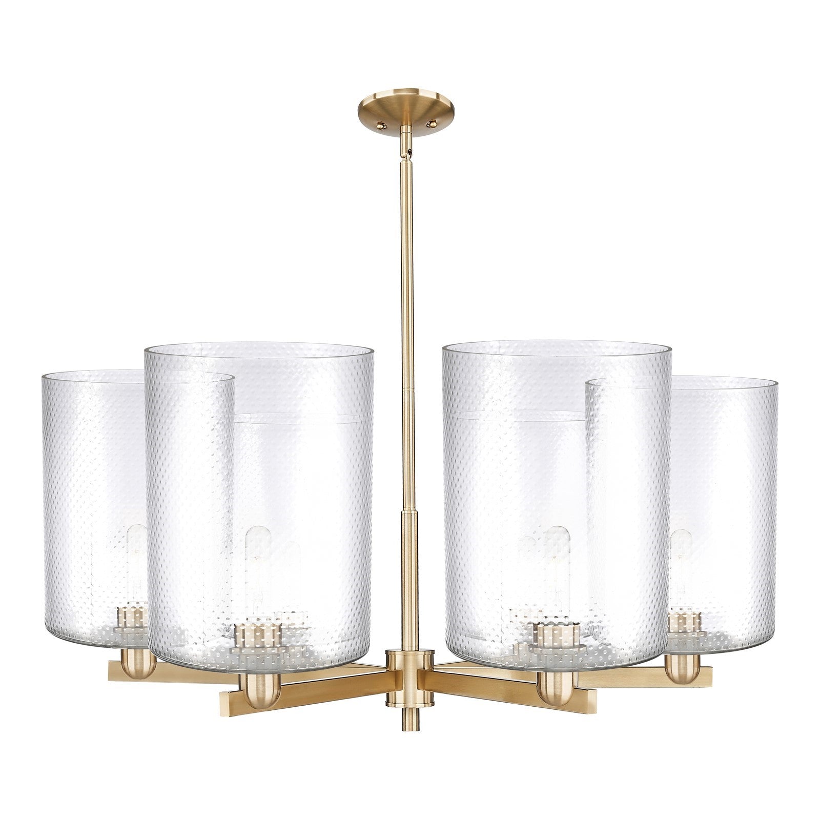 Innovations Cobbleskill 39in 6-Light Chandelier | Industrial Champagne Bronze Steel and Clear Glass | Kitchen Island & Dining | Model 716-6CR-CB-G112-L