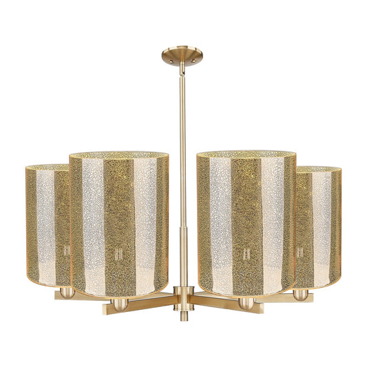 Innovations Cobbleskill 39in 6-Light Chandelier | Industrial Champagne Bronze Steel and Mercury Glass | Dining Room & Living | Model 716-6CR-CB-G116-L