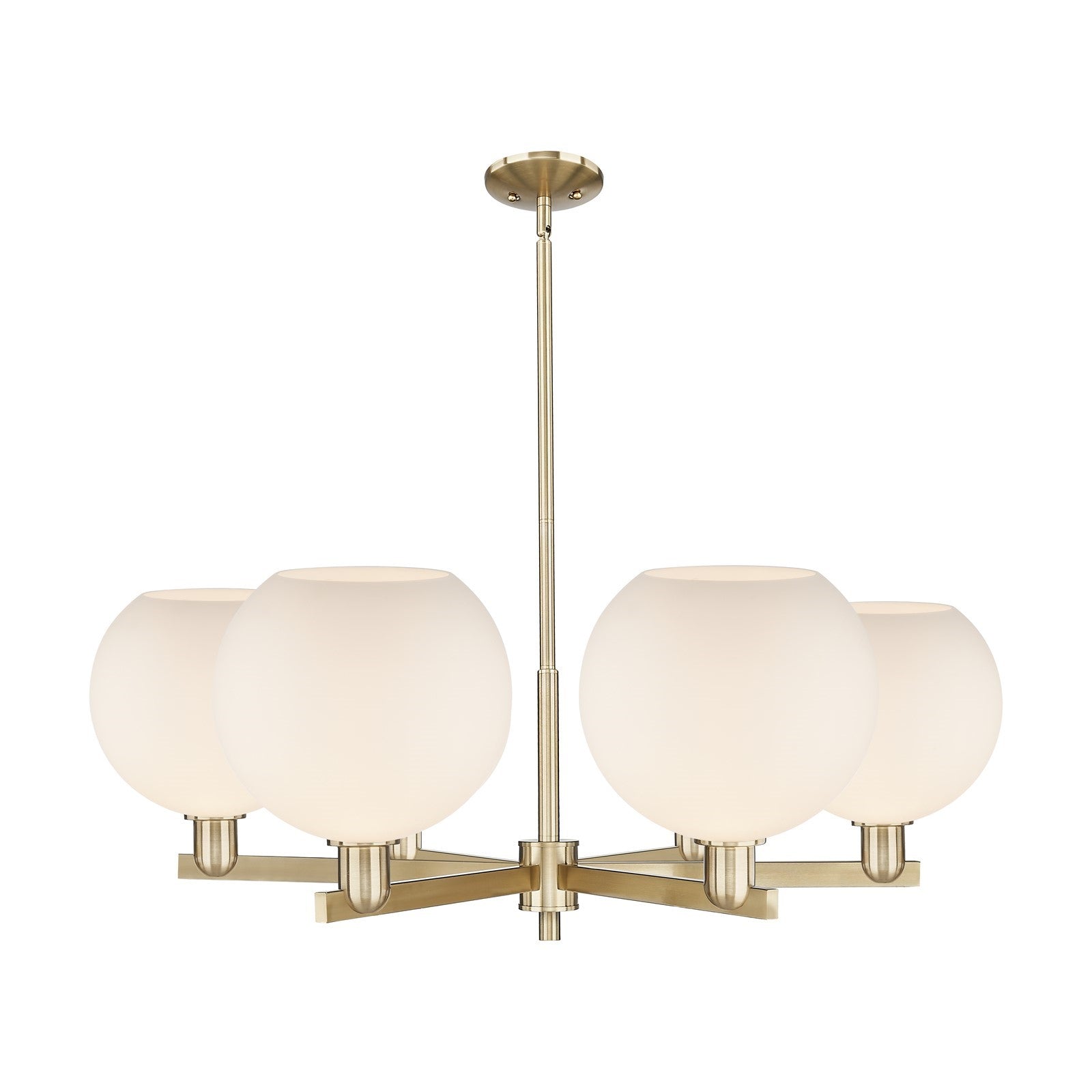 Innovations Athens 40in 6-Light Chandelier | Industrial Champagne Bronze Steel and Matte White Glass | Dining Room & Living | Model 716-6CR-CB-G121-10
