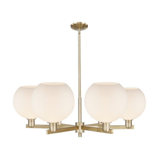 Innovations Athens 40in 6-Light Chandelier | Industrial Champagne Bronze Steel and Matte White Glass | Dining Room & Living | Model 716-6CR-CB-G121-10