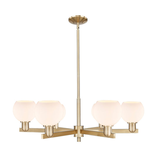 Innovations Athens 36in 6-Light Chandelier | Industrial Champagne Bronze Steel and Matte White Glass | Dining Room & Living Room | Model 716-6CR-CB-G121-6