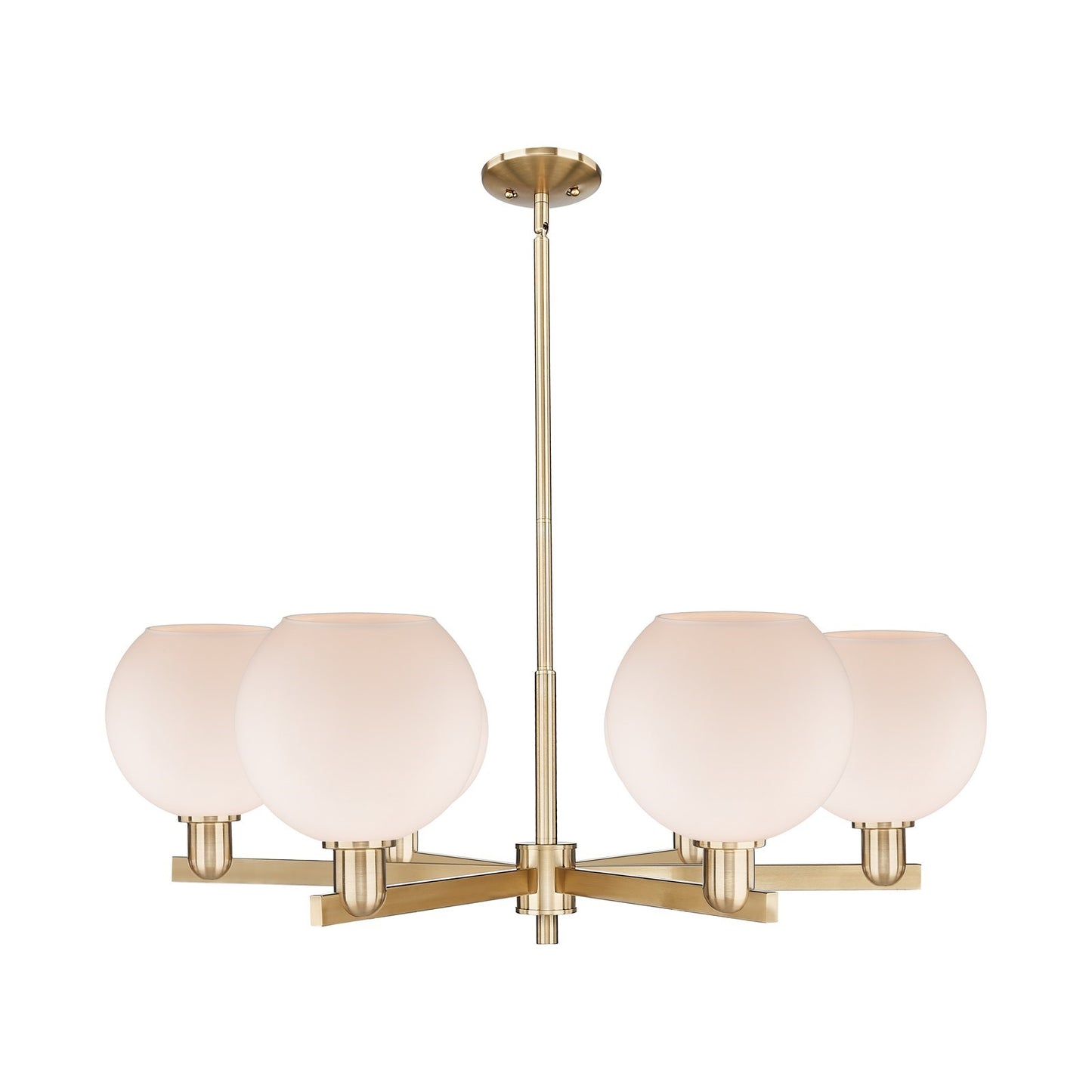 Innovations Athens 38in 6-Light Chandelier | Industrial Champagne Bronze Steel and Matte White Glass | Dining Room & Living Room | Model 716-6CR-CB-G121-8