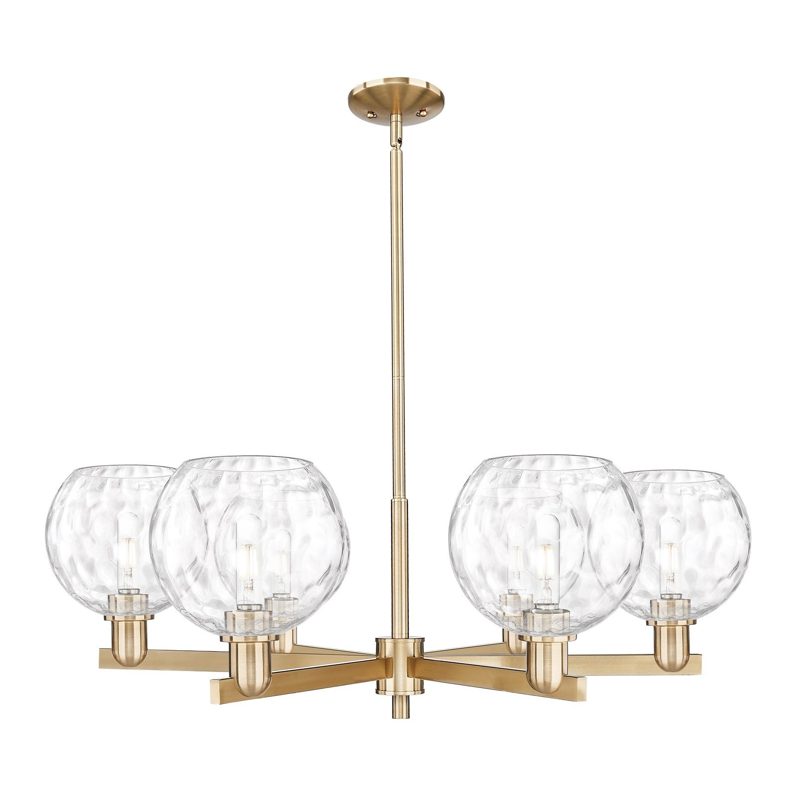 Innovations Athens Water Glass 38in 6-Light Chandelier | Industrial Champagne Bronze Steel and Clear Glass | Dining Room & | Model 716-6CR-CB-G1215-8