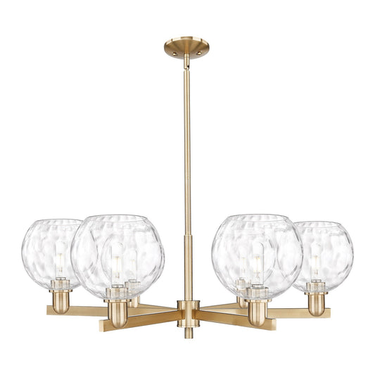 Innovations Athens Water Glass 38in 6-Light Chandelier | Industrial Champagne Bronze Steel and Clear Glass | Dining Room & | Model 716-6CR-CB-G1215-8