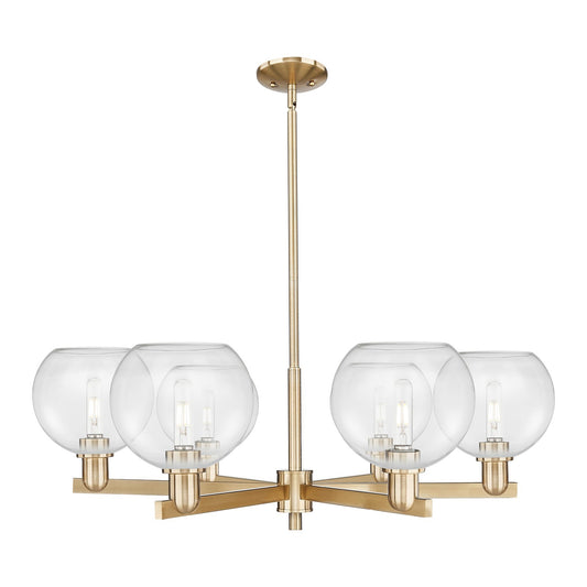Innovations Athens 38in 6-Light Chandelier | Industrial Champagne Bronze Steel and Clear Glass | Dining Room & Living Room | Model 716-6CR-CB-G122-8
