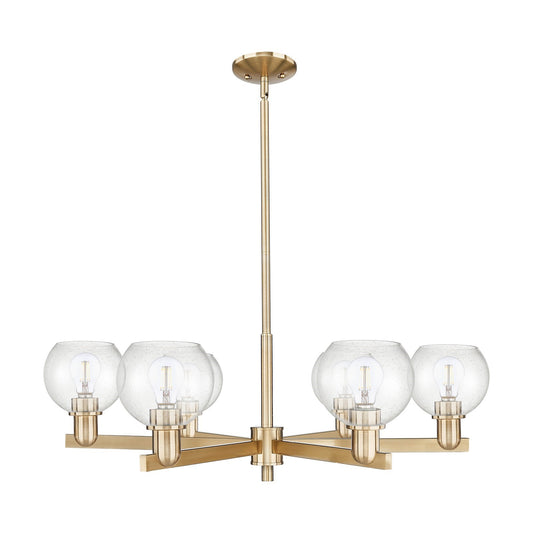 Innovations Athens 36in 6-Light Chandelier | Industrial Champagne Bronze Steel and Seedy Glass | Dining Room & Living Room | Model 716-6CR-CB-G124-6