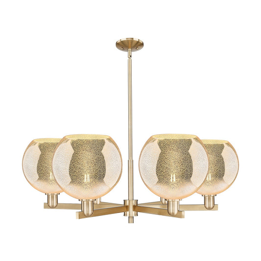 Innovations Athens 40in 6-Light Chandelier | Industrial Champagne Bronze Steel and Mercury Glass | Dining Room & Living Room | Model 716-6CR-CB-G128-10