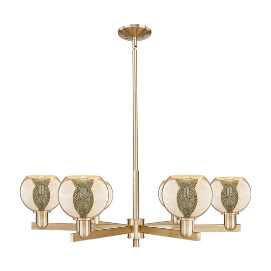 Innovations Athens 36in 6-Light Chandelier | Industrial Champagne Bronze Steel and Mercury Glass | Dining Room & Living Room | Model 716-6CR-CB-G128-6