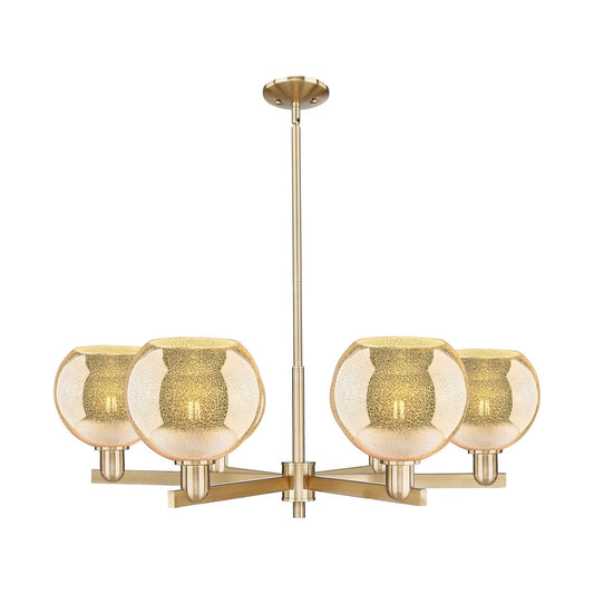 Innovations Athens 38in 6-Light Chandelier | Industrial Champagne Bronze Steel and Mercury Glass | Dining Room & Living Room | Model 716-6CR-CB-G128-8
