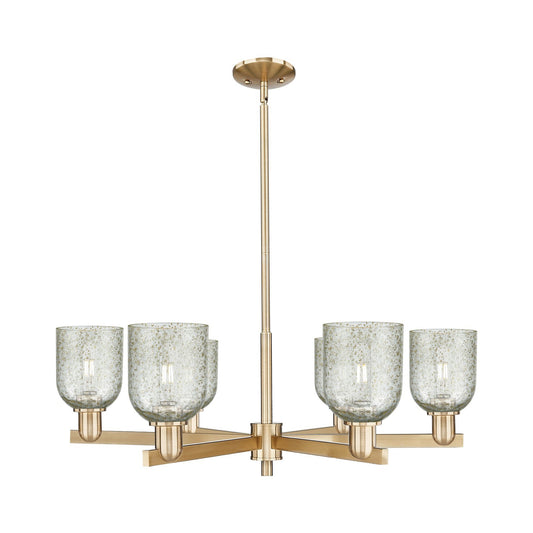 Innovations Caledonia 35in 6-Light Chandelier | Industrial Champagne Bronze Steel and Mica Glass | Kitchen Island & Dining Room | Model 716-6CR-CB-G259