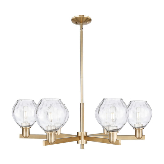 Innovations Waverly 36in 6-Light Chandelier | Industrial Champagne Bronze Steel and Clear Glass | Dining Room & Living Room | Model 716-6CR-CB-G362
