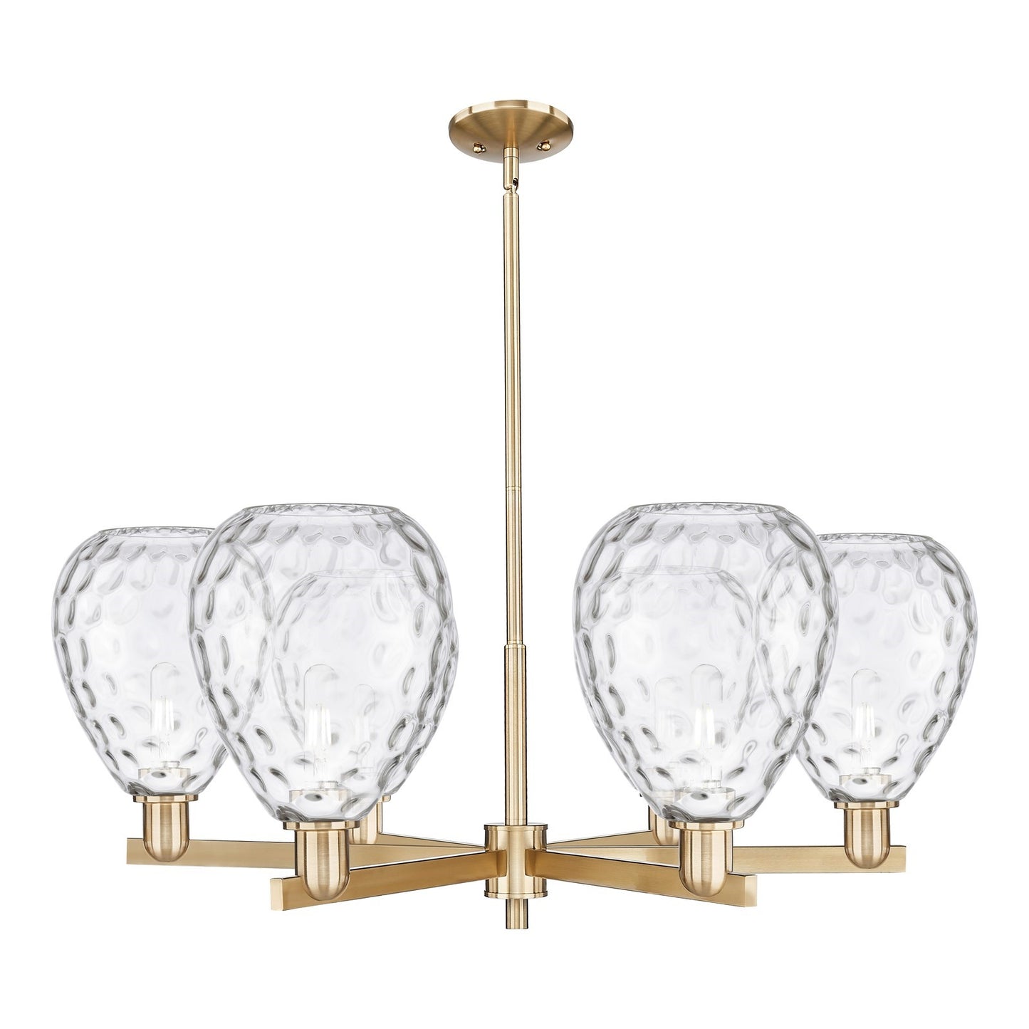 Innovations Waverly 38in 6-Light Chandelier | Industrial Champagne Bronze Steel and Clear Glass | Dining Room & Living Room | Model 716-6CR-CB-G372