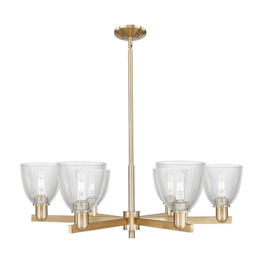 Innovations Castile 36in 6-Light Chandelier | Industrial Champagne Bronze Steel and Clear Glass | Dining Room & Living Room | Model 716-6CR-CB-G382