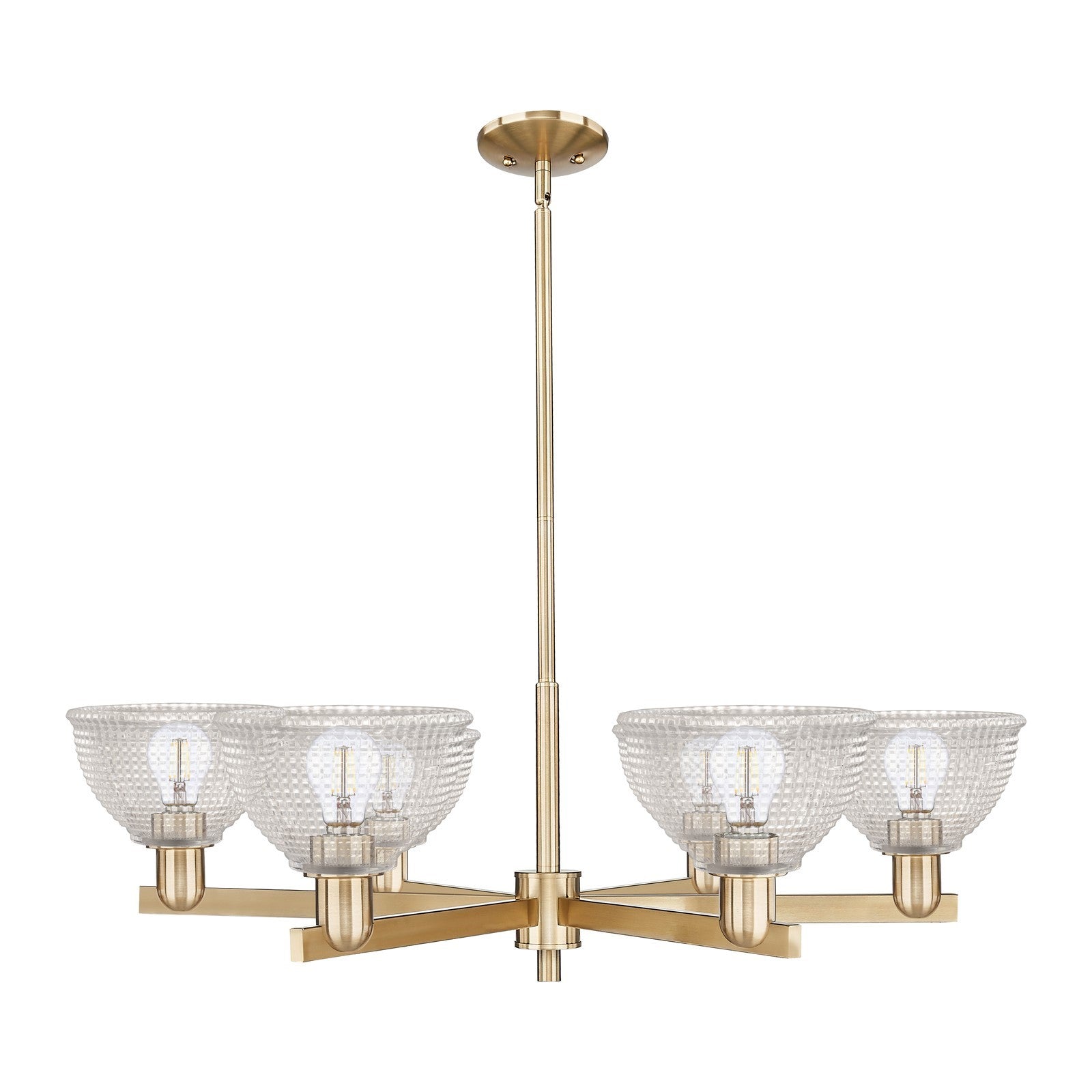 Innovations Arietta 38in 6-Light Chandelier | Industrial Champagne Bronze Steel and Clear Glass | Dining Room & Living Room | Model 716-6CR-CB-G422