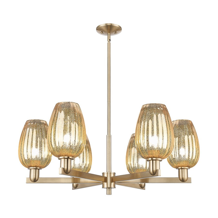 Innovations Preston 6Lt 24" Flute Stem Chandelier, CBZ/MC - 716-6CR-CB-G457-6ME