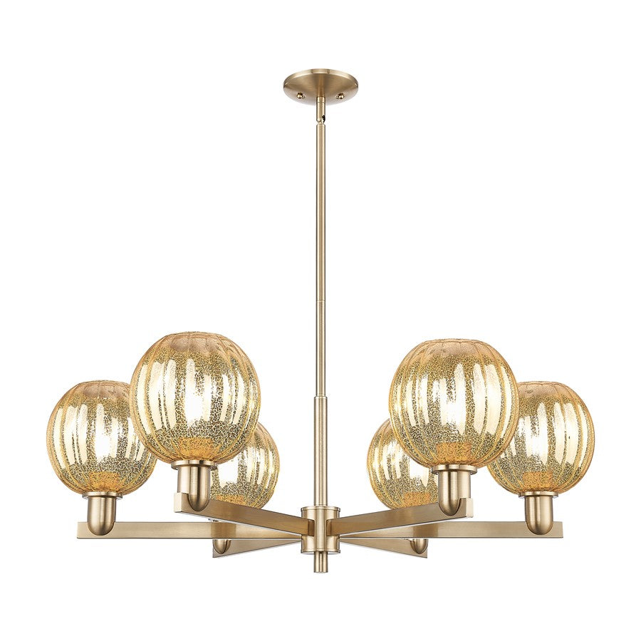 Innovations Preston 6Lt 24" Globe Stem Chandelier, CBZ/MC - 716-6CR-CB-G458-7ME