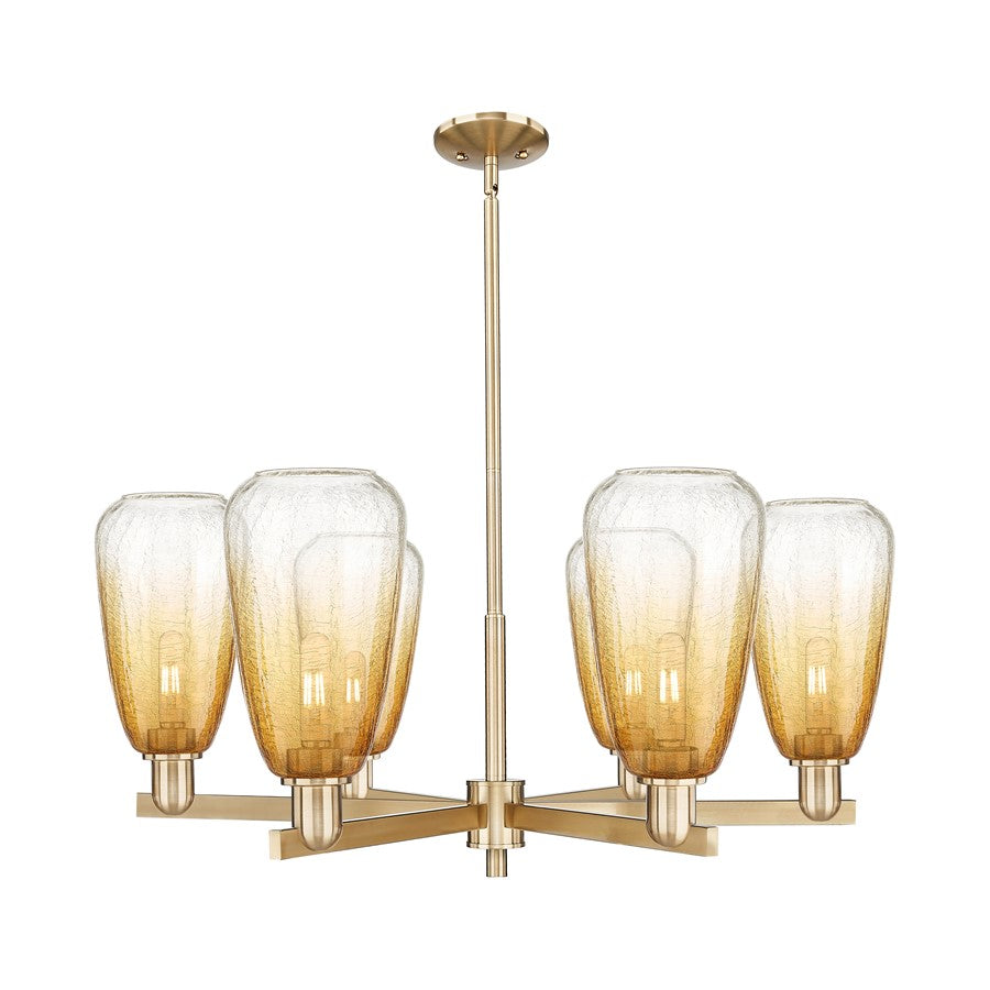 Innovations BH Almond 6Lt 24" Stem Chandelier, CBZ/AM - 716-6CR-CB-G480-6AM