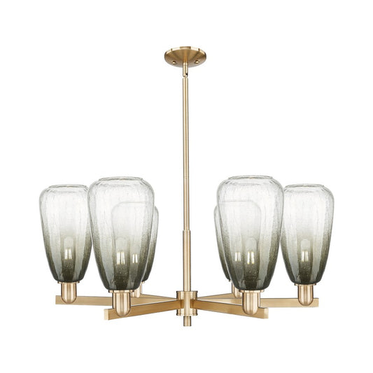 Innovations BH Almond 6Lt 24" Stem Chandelier, CBZ/SL - 716-6CR-CB-G480-6SL