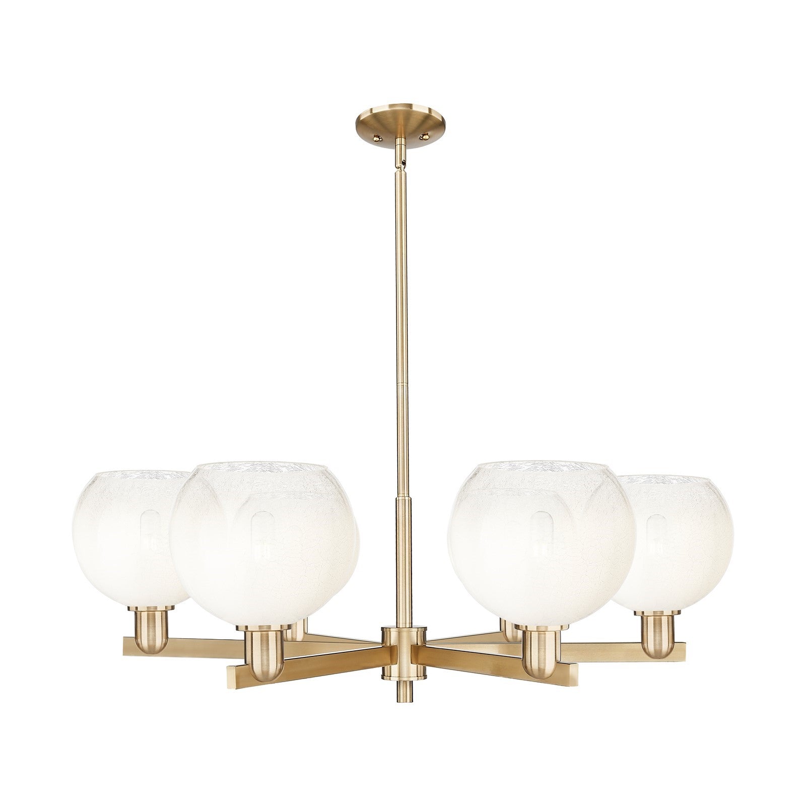 Innovations Brookhaven Globe 37.75in 6-Light Chandelier | Industrial Champagne Bronze Steel and Opal Glass | Dining Room & | Model 716-6CR-CB-G483-8OP