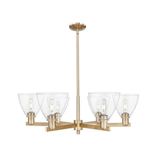 Innovations Bristol 37in 6-Light Chandelier | Industrial Champagne Bronze Steel and Clear Glass | Dining Room & Living Room | Model 716-6CR-CB-GBD-752