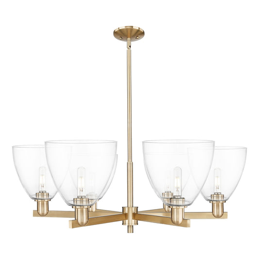 Innovations Bristol 39in 6-Light Chandelier | Industrial Champagne Bronze Steel and Clear Glass | Dining Room & Living Room | Model 716-6CR-CB-GBD-92