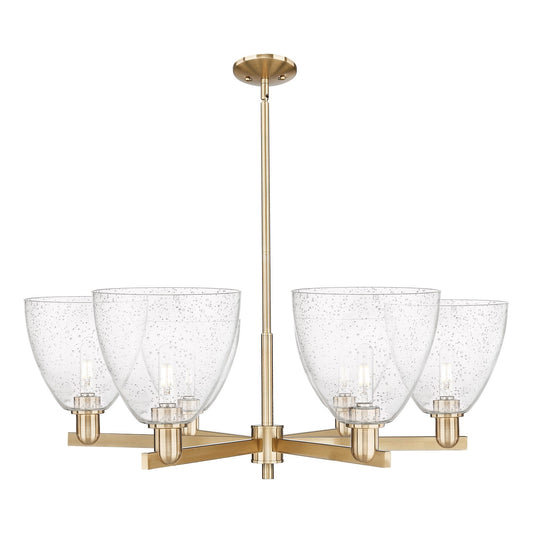 Innovations Bristol 39in 6-Light Chandelier | Industrial Champagne Bronze Steel and Seedy Glass | Dining Room & Living Room | Model 716-6CR-CB-GBD-94