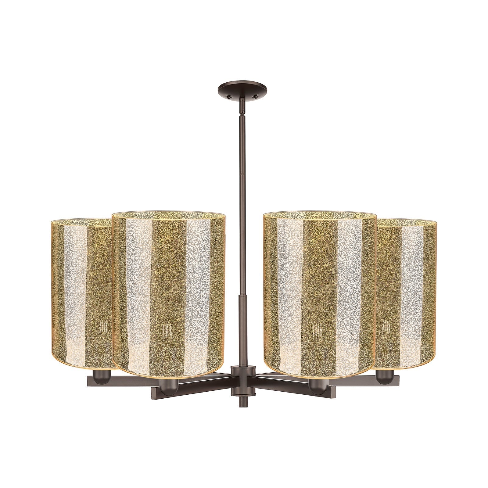 Innovations Cobbleskill 39in 6-Light Chandelier | Industrial Oil Rubbed Bronze Steel and Mercury Glass Drum Shade | Dining Room | Model 716-6CR-OB-G116-L