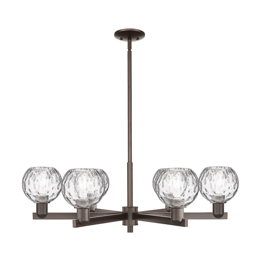 Innovations Athens Water Glass 36in 6-Light Chandelier | Industrial Oil Rubbed Bronze and Clear Glass | Dining Room & Living | Model 716-6CR-OB-G1215-6
