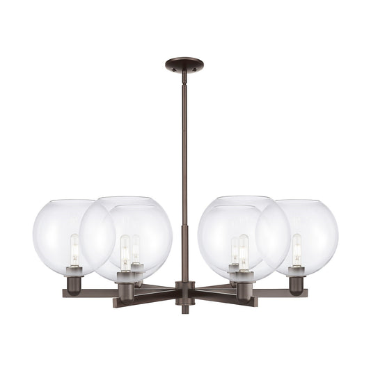 Innovations Athens 40in 6-Light Chandelier | Industrial Oil Rubbed Bronze Steel and Clear Glass | Dining Room & Living Room | Model 716-6CR-OB-G122-10