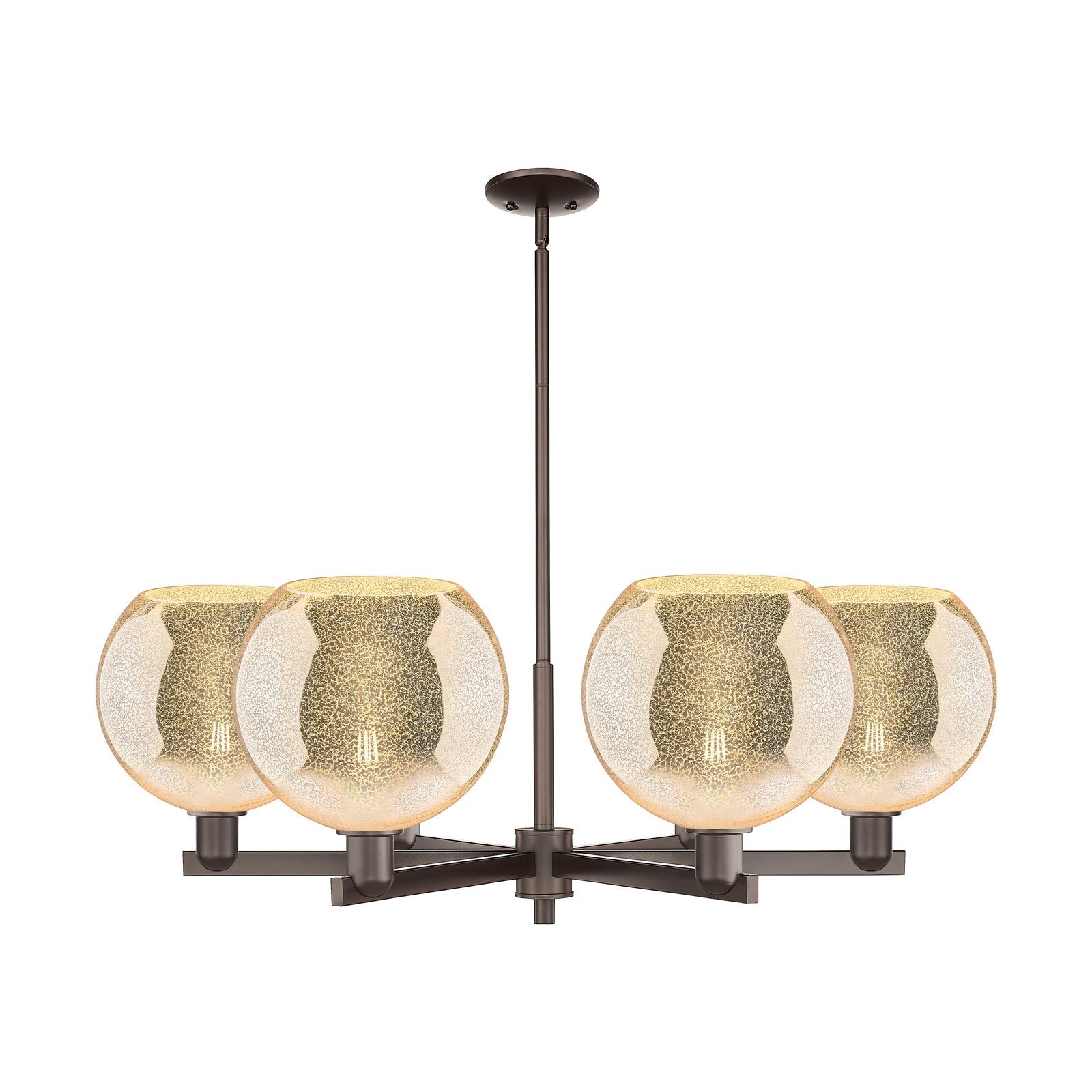 Innovations Athens 40in 6-Light Chandelier | Industrial Oil Rubbed Bronze Steel and Mercury Glass | Dining Room & Living Room | Model 716-6CR-OB-G128-10