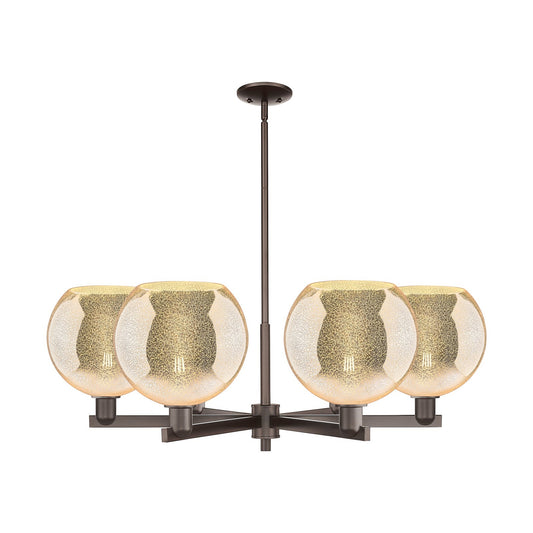 Innovations Athens 40in 6-Light Chandelier | Industrial Oil Rubbed Bronze Steel and Mercury Glass | Dining Room & Living Room | Model 716-6CR-OB-G128-10
