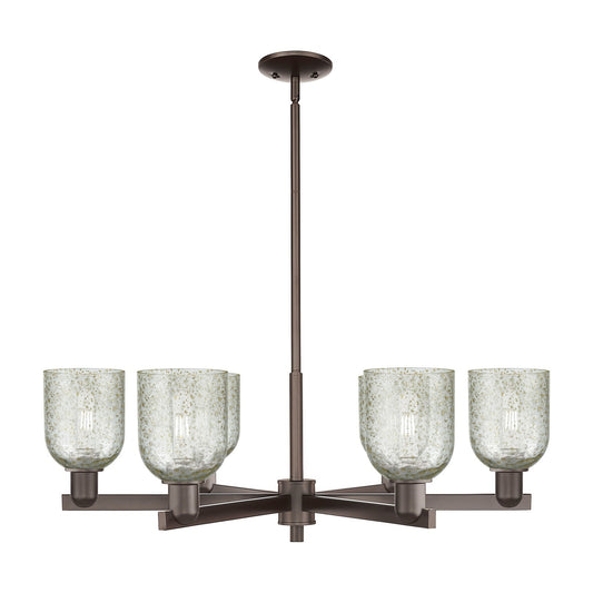 Innovations Caledonia 35in 6-Light Chandelier | Industrial Oil Rubbed Bronze Steel and Mica Glass | Dining Room & Living Room | Model 716-6CR-OB-G259